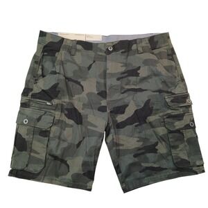 Iron Co Mens Stretch Cargo Shorts Jungle Camo Green Size 40 I435971S New